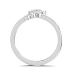 Sparkles Lab Grown Diamond 0.18 Floral Cluster Head Ring| 14K White Gold