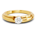 0.4 Carat  | 925 Sterling Silver Gold Plated Solitaire Ring