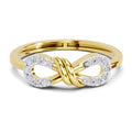 0.16 Ct Round Shape | 925 Sterling Silver Gold Plated Infinity Ring