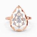 Sparkles Lab Grown Diamond 0.23 Floral Bypass Ring| 14K Rose Gold