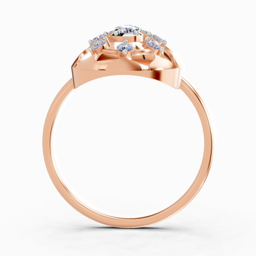 Sparkles Lab Grown Diamond 0.23 Floral Bypass Ring| 14K Rose Gold
