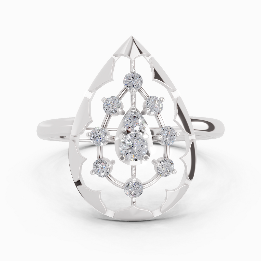Sparkles Lab Grown Diamond 0.23 Floral Bypass Ring| 14K White Gold