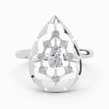 Sparkles Lab Grown Diamond 0.23 Floral Bypass Ring| 14K White Gold