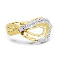 0.24 Ct | 925 Sterling Silver Yellow Gold Plated Infinity Ring