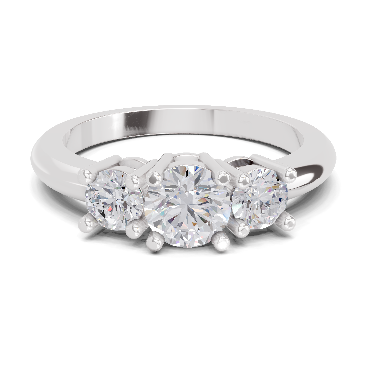 Lab Grown Diamond 0.95 Carat Trinity Gleam Promise Engagement Ring | 14K White Gold