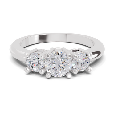 Lab Grown Diamond 0.95 Carat Trinity Gleam Promise Engagement Ring | 14K White Gold