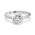 Bezel Solitaire Lab Grown Diamonds 0.15 Ct 14Kt White Gold