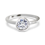 Bezel Solitaire Lab Grown Diamonds 0.15 Ct 14Kt White Gold