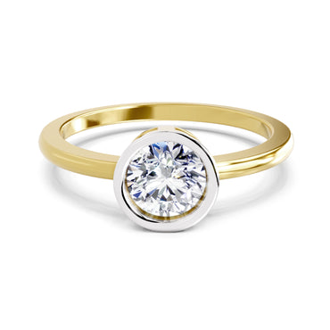 Bezel Solitaire Lab Grown Diamonds 0.15 Ct 14Kt Yellow Gold
