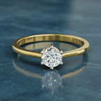0.5 Ct Round Solitaire Ring | 14K Yellow Gold