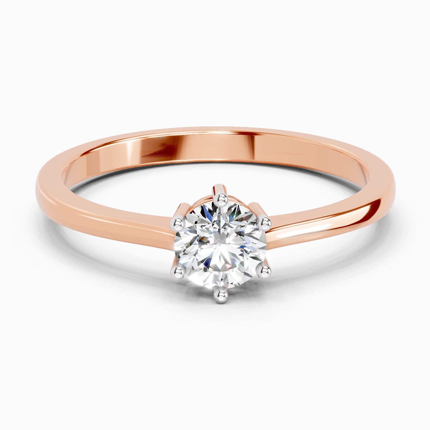 0.5 Ct Round Solitaire Ring | 14K Rose Gold