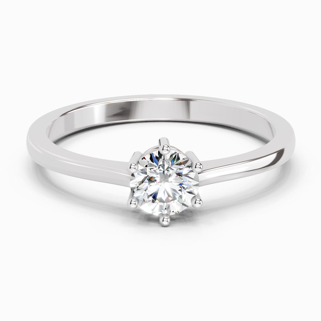 0.5 Ct Round Solitaire Ring | 14K Yellow Gold