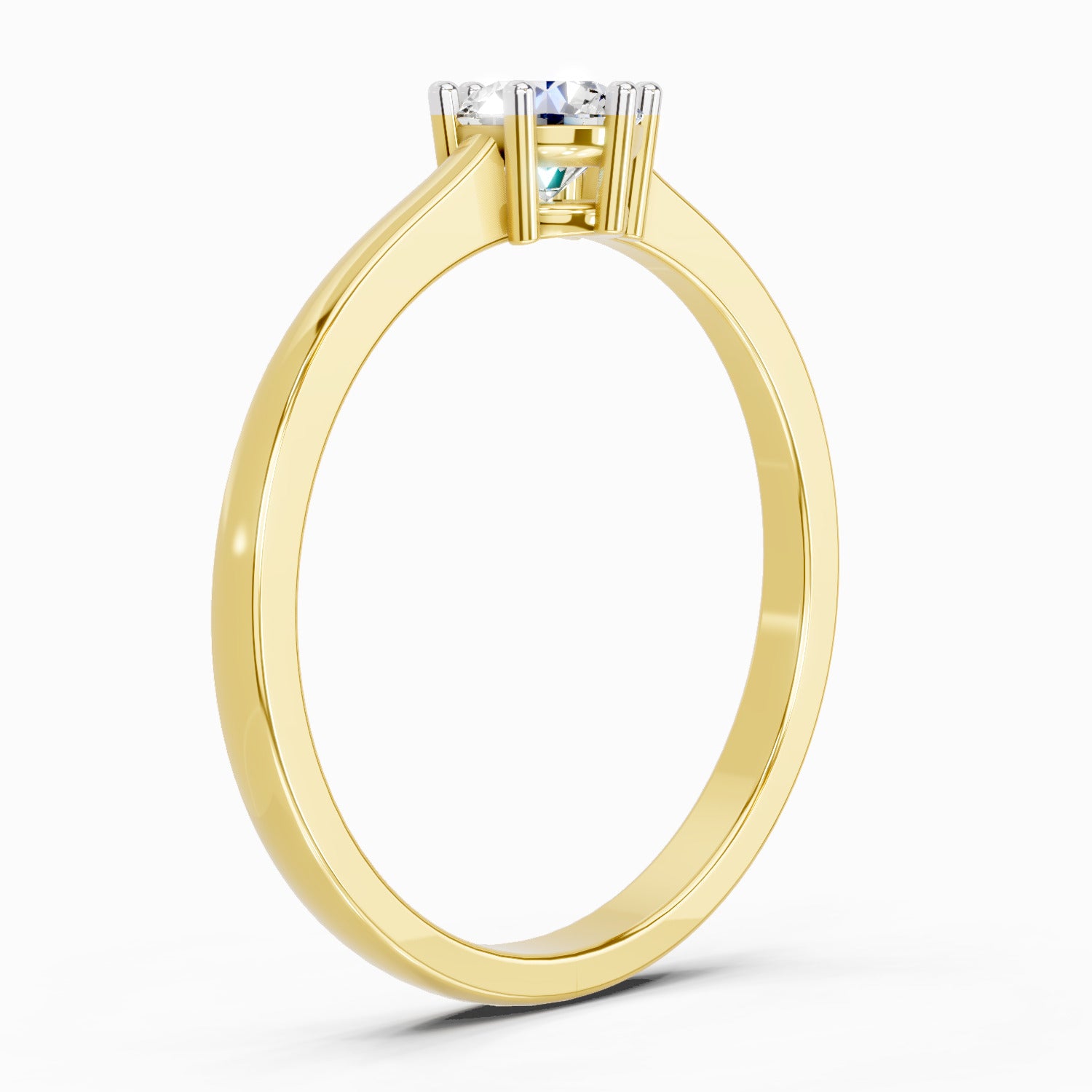 0.5 Ct Round Solitaire Ring | 14K Yellow Gold