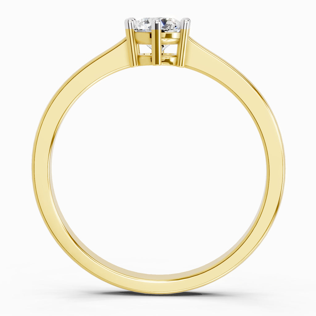 0.5 Ct Round Solitaire Ring | 14K Yellow Gold