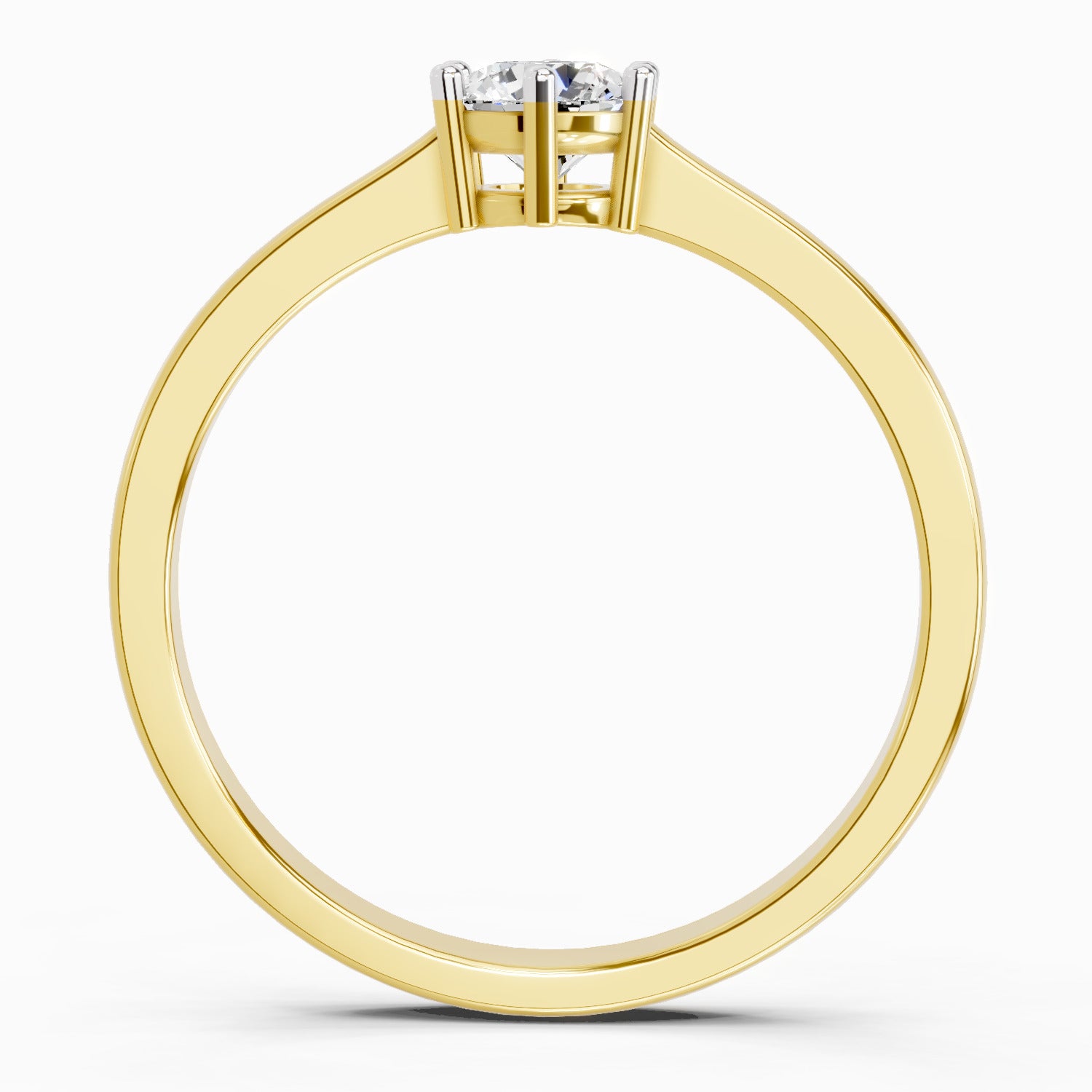 0.5 Ct Round Solitaire Ring | 14K Yellow Gold