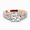 1.19 Ct Round Halo Split Shank Diamond Ring | 14K Rose Gold