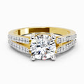 1.19 Ct Round Halo Split Shank Diamond Ring | 14K Yellow Gold