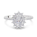0.64 Carat Pear Shape Halo Engagement Ring | 14K White Gold