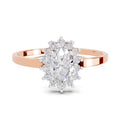 0.57 Carat Halo Oval Engagement Ring | 14K Rose Gold