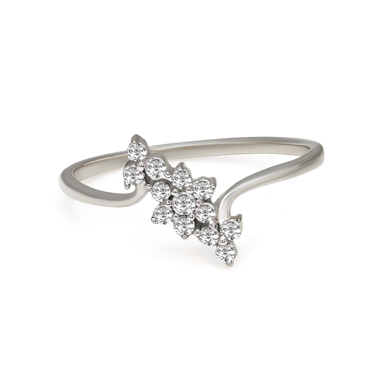 Floral Lab Grown Diamonds 0.21 Ct 14Kt White Gold