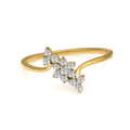 Floral Lab Grown Diamonds 0.21 Ct 14Kt Yellow Gold