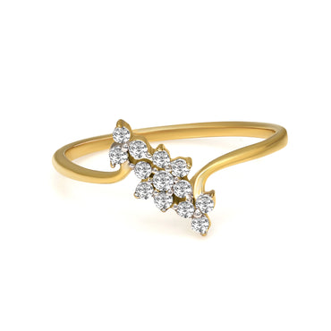 Floral Lab Grown Diamonds 0.21 Ct 14Kt Yellow Gold