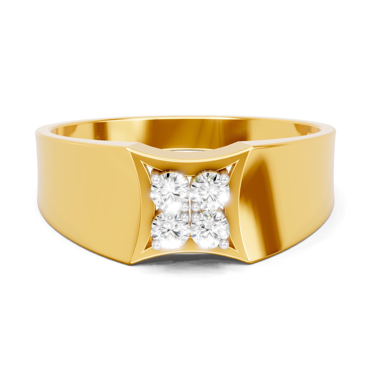 0.21 Carat  | 925 Sterling Silver Gold Plated Fashion Ring