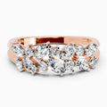 0.7 Ct Marquise And Round Cluster Ring | 14K Rose Gold