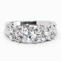 0.7 Ct Marquise And Round Cluster Ring | 14K White Gold