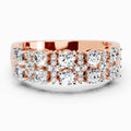 0.66 Ct Round Shape Diamond Cluster Ring | 14K Rose Gold