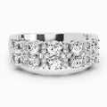 0.66 Ct Round Shape Diamond Cluster Ring | 14K White Gold