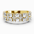 0.66 Ct Round Shape Diamond Cluster Ring | 14K Yellow Gold