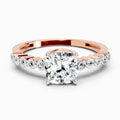 0.58 Ct Cushion Engagement Ring | 14K Rose Gold