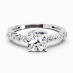 0.58 Ct Cushion Engagement Ring | 14K White Gold
