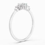Sparkles Lab Grown Diamond 0.38 Carat Round Shape Cluster Ring| 14K White Gold