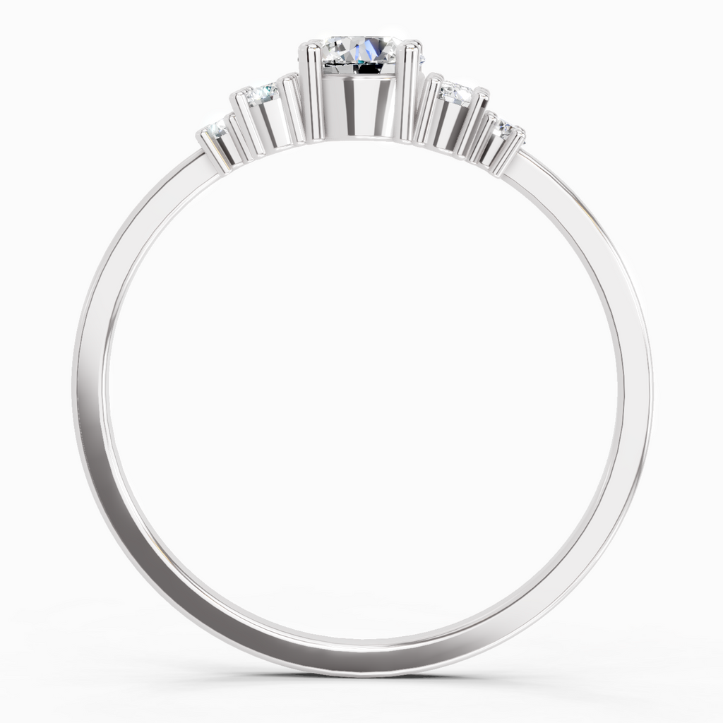 Sparkles Lab Grown Diamond 0.38 Carat Round Shape Cluster Ring| 14K White Gold