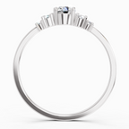 Sparkles Lab Grown Diamond 0.38 Carat Round Shape Cluster Ring| 14K White Gold
