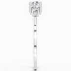 Sparkles Lab Grown Diamond 0.38 Carat Round Shape Cluster Ring| 14K White Gold