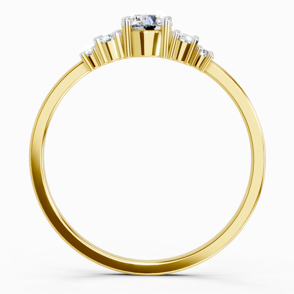 Sparkles Lab Grown Diamond 0.38 Carat Round Shape Cluster Ring| 14K Yellow Gold