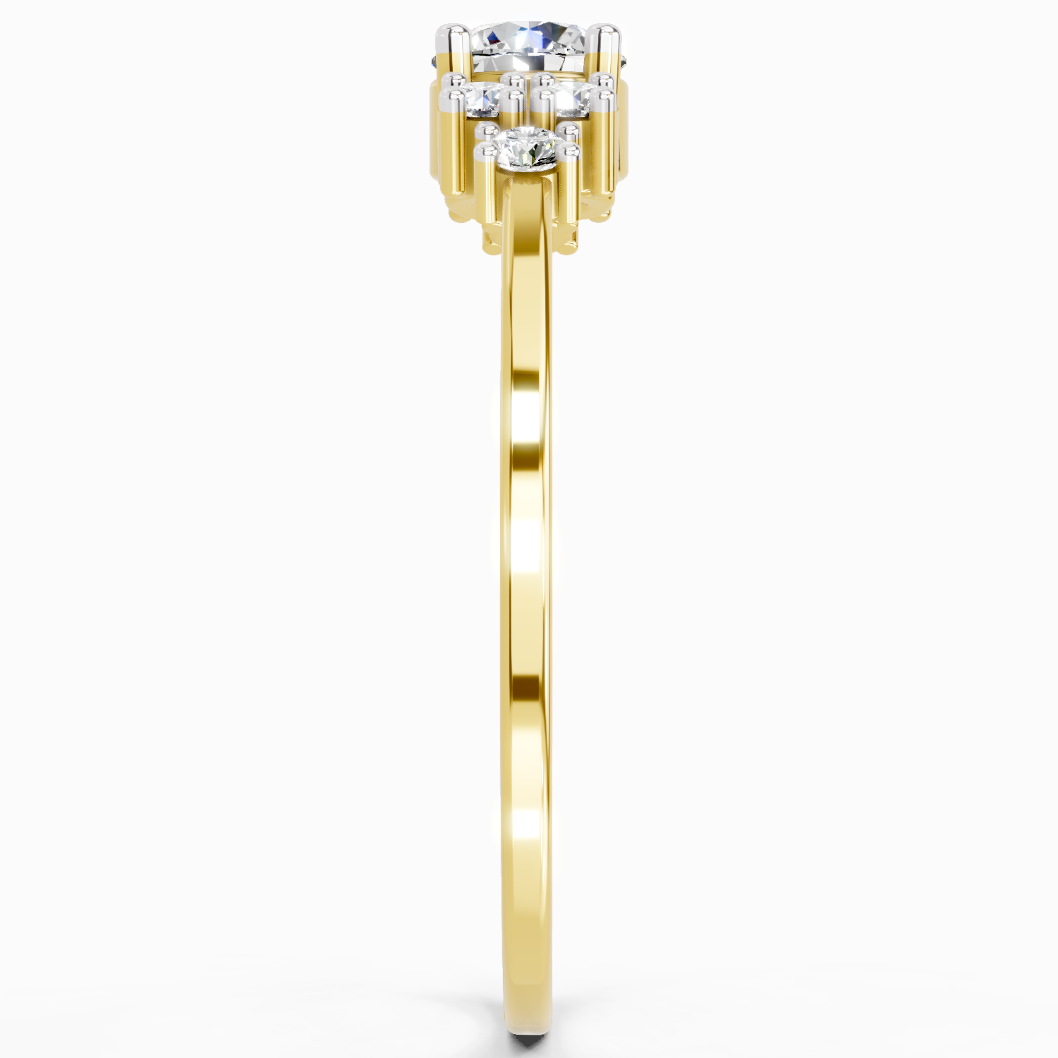 Sparkles Lab Grown Diamond 0.38 Carat Round Shape Cluster Ring| 14K Yellow Gold