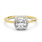 1.37 Ct Cushion Halo | 14K Yellow Gold