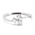 0.18 Carat Threefold Diamond Engagement Ring | 14K White Gold