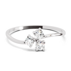 0.18 Carat Threefold Diamond Engagement Ring | 14K White Gold