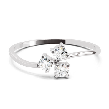 0.18 Carat Threefold Diamond Engagement Ring | 14K White Gold