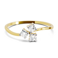0.18 Carat Threefold Diamond Engagement Ring | 14K Yellow Gold