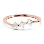 0.18 Carat Trinity Gleam Diamond Engagement Ring | 14K Rose Gold