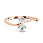 0.17 Carat Twin Flames Diamond Engagement Ring | 14K Rose Gold