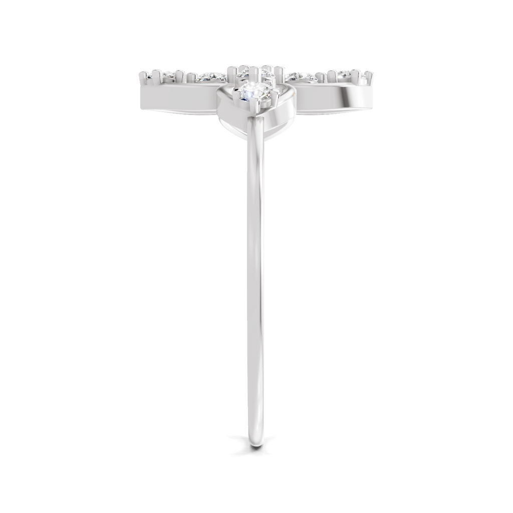 Sparkles Lab Grown Diamond 0.31 Four Petal Ring| 14K White Gold