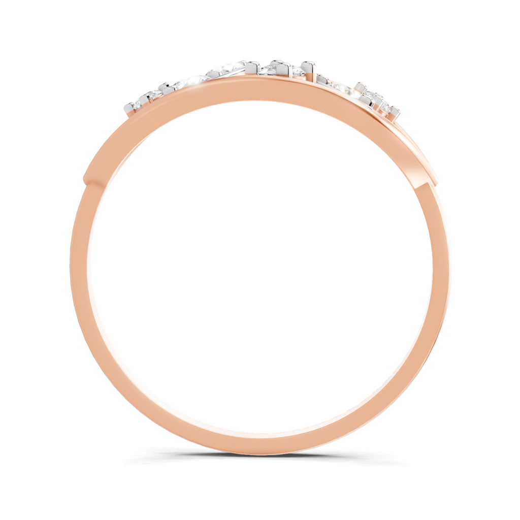 Sparkles Lab Grown Diamond 0.3 Leaf Whisper Ring| 14K Rose Gold