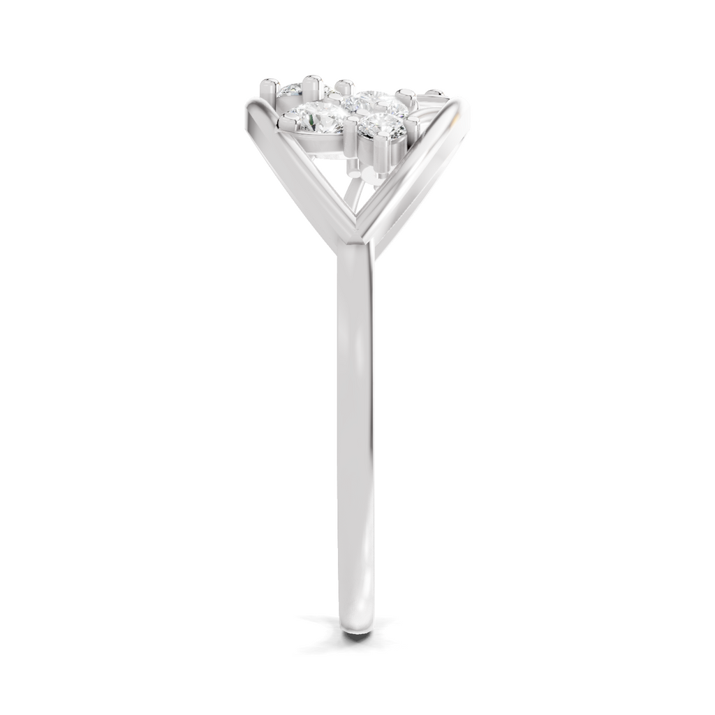 Sparkles Lab Grown Diamond 0.3 Leaf Whisper Ring| 14K White Gold